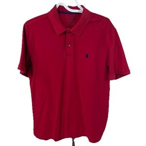 IZOD Men's The Advantage Short Sleeve Polo Red Shirt Size Large